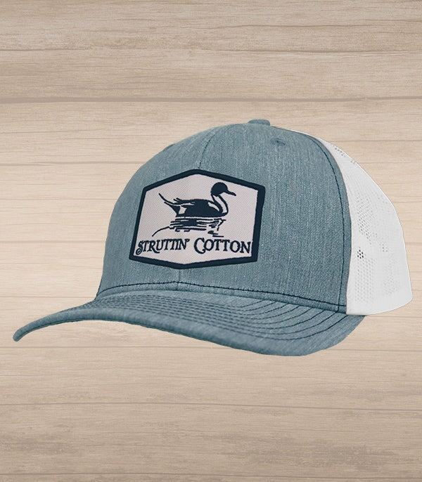 Pintail Patch Snap Back Trucker - Heather Grey/White-Struttin Cotton