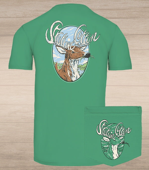 green tshirt by struttin cotton