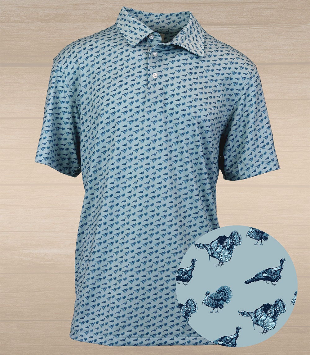 Gobblers Performance Polo – Blue Steel