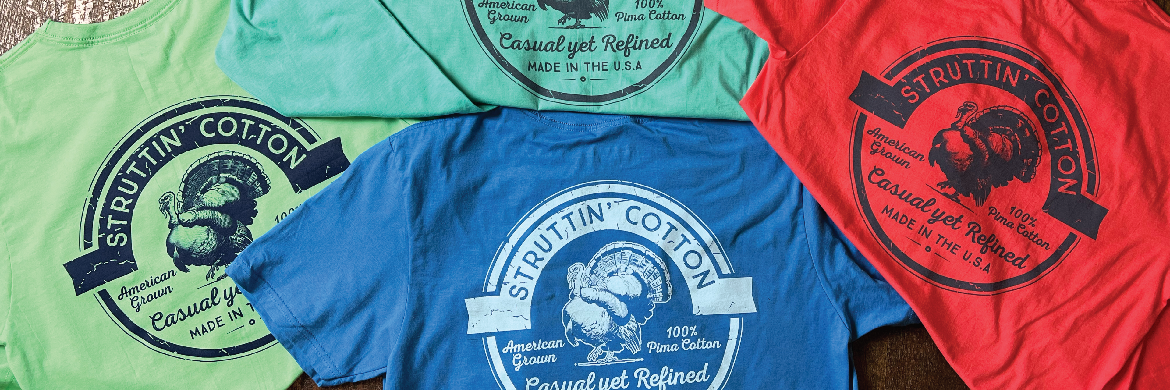 bright graphic t-shirts laying beside each other