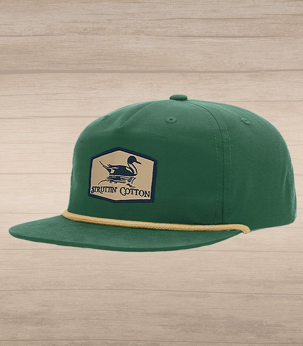 Pintail Patch Snap Back Rope Hat - Mallard Green with Tan Rope