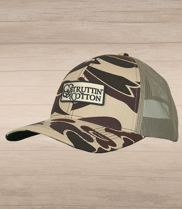 Cotton Boll Patch Snap Back Trucker – New School Camo
