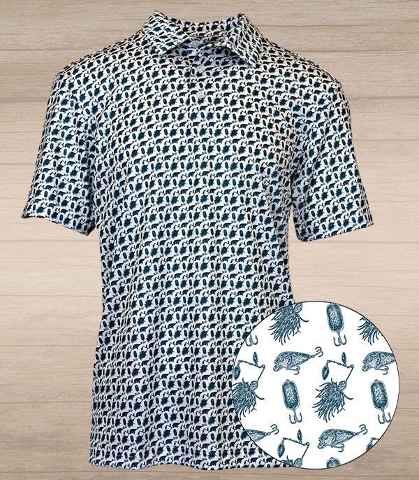 Lure Stripe Performance Polo – White