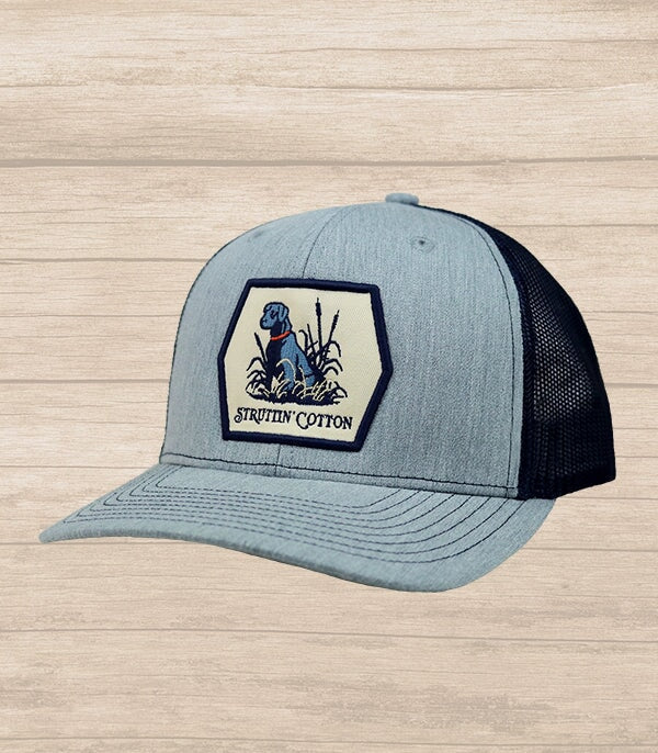Lab Patch Snap Back Trucker - Heather Grey/Navy-Struttin Cotton