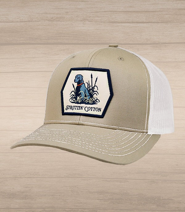 Lab Patch Snap Back Trucker - Khaki/White-Struttin Cotton