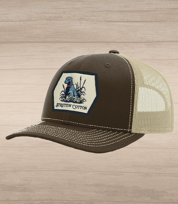 Lab Patch Snap Back Trucker - Brown/Khaki-Struttin Cotton