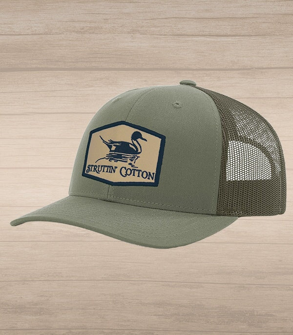 Pintail Patch Snap Back Trucker - Loden-Struttin Cotton