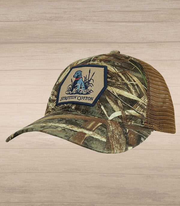 Lab Patch Snap Back Unstructured Camo Trucker - Realtree Max 5/Buck-Struttin Cotton
