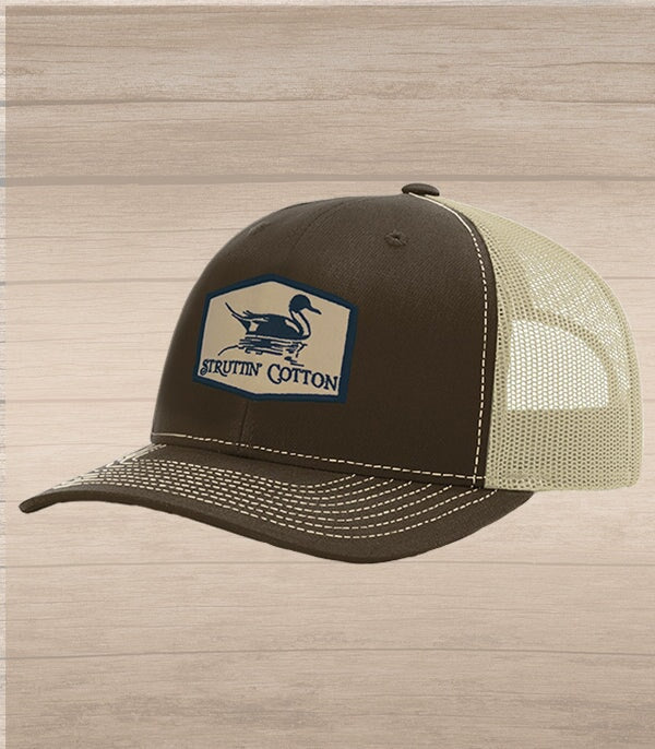 Pintail Patch Snap Back Trucker - Brown/Khaki-Struttin Cotton