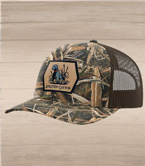 Lab Patch Snap Back Trucker - Mossy Oak Blades/Brown-Struttin Cotton