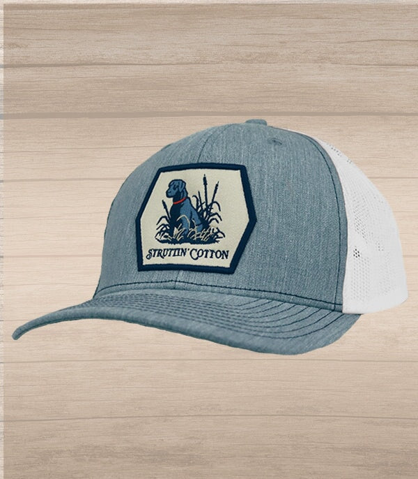 Lab Patch Snap Back Trucker - Heather Grey/White-Struttin Cotton