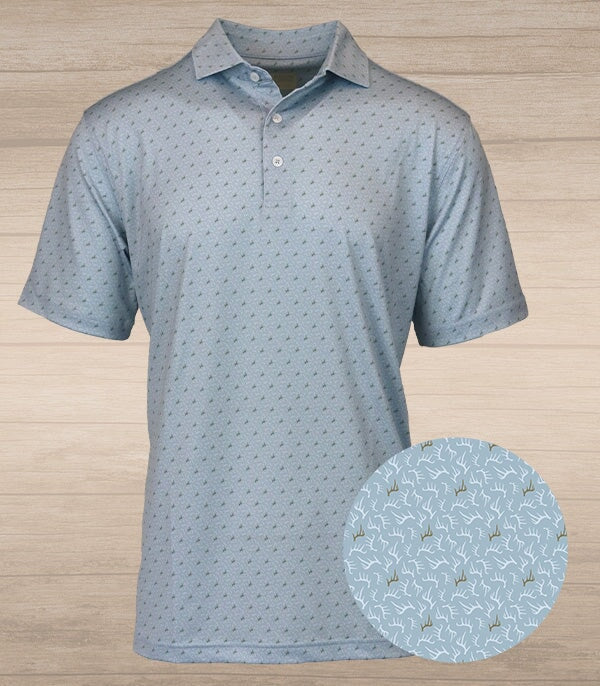 Antlers Performance Polo – Beachwash Blue