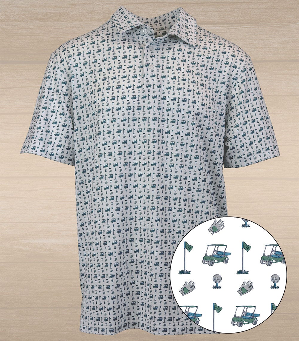 Cart Path Only Performance Polo – White