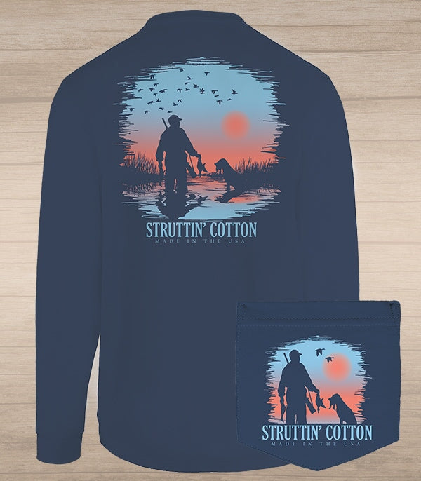 long sleeve graphic t-shirt by struttin cotton