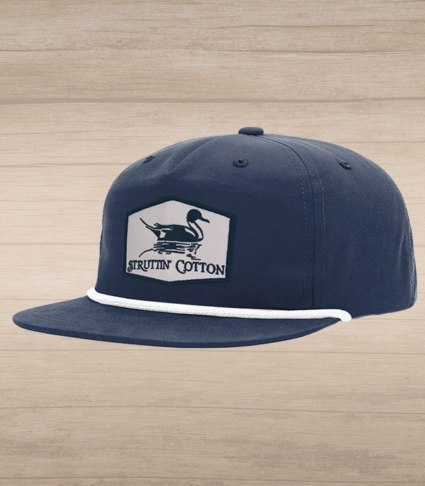 Pintail Patch Snap Back Trucker - Navy/White Rope-Struttin Cotton