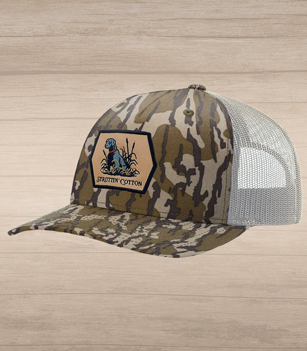 Lab Patch Snap Back Trucker - Bottomlands Camo-Struttin Cotton