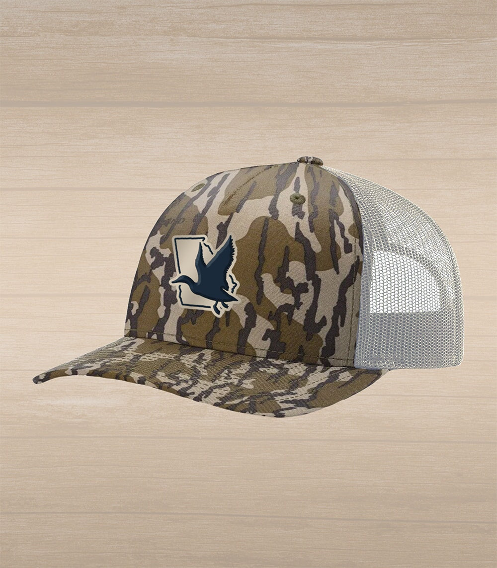 Georgia Flying Duck Silicone Patch Snap Back Trucker – Bottomlands/Khaki