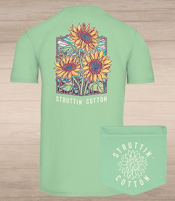 Sunflowers T-Shirt - Bermuda Green