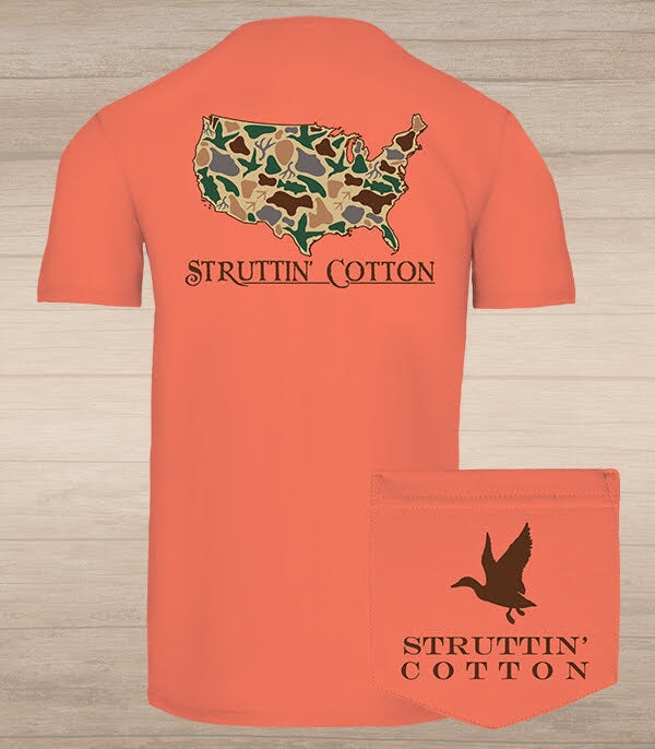 USA Standout Camo T-Shirt - Coral Reef
