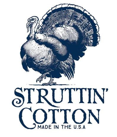struttin cotton logo with turkey