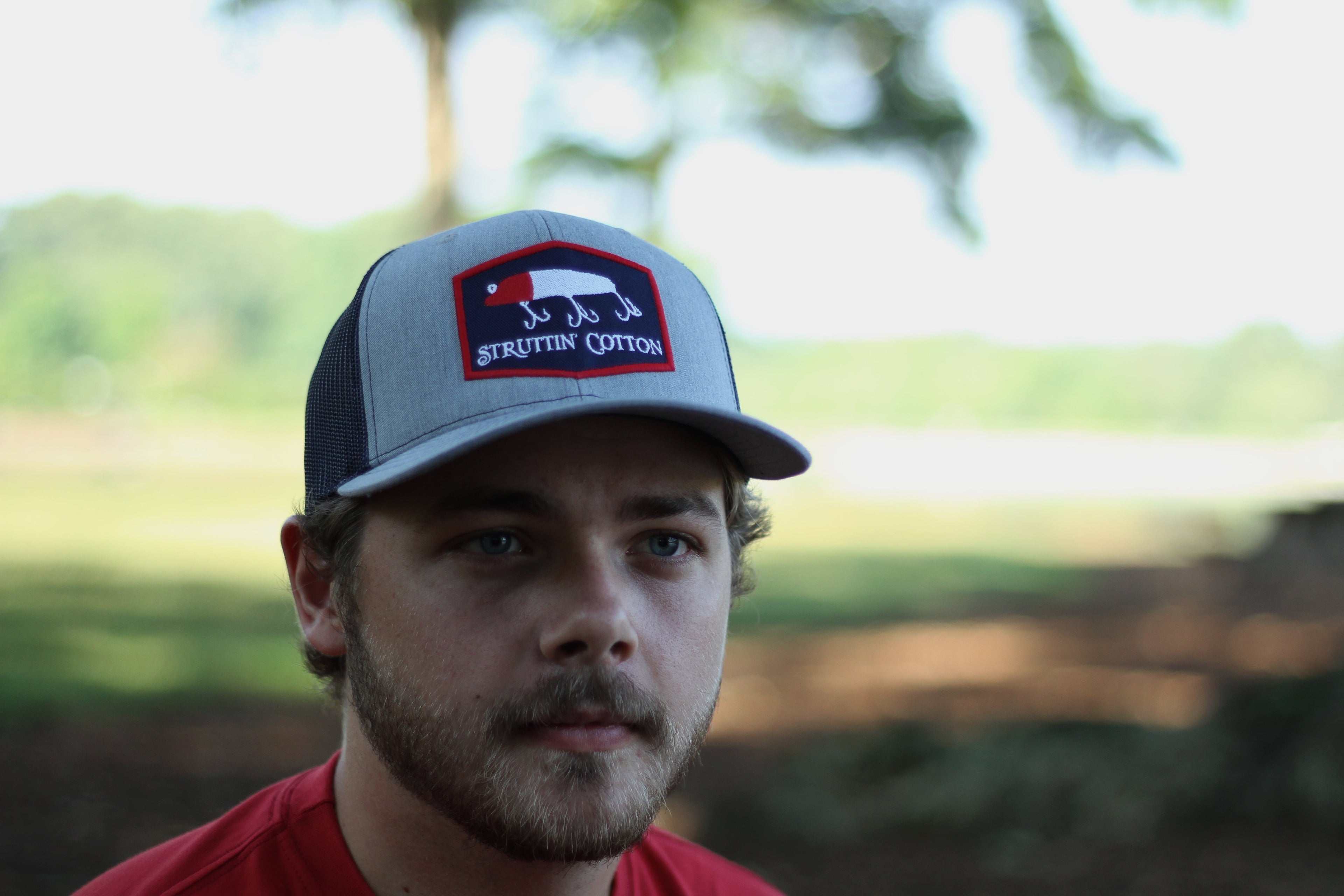 Lure Patch Snap Back Trucker - Heather Grey/Navy