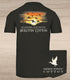 sunset with ducks graphic tee