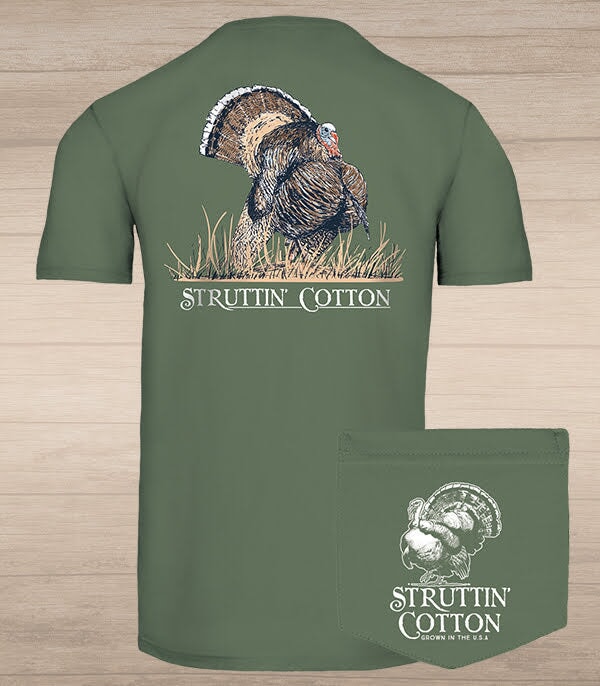 green tshirt with a turkey graphic