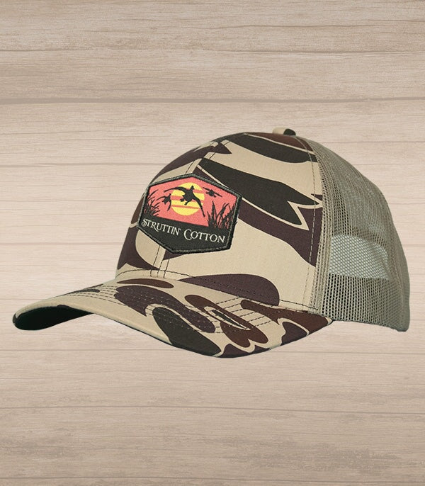 camo hat with duck patch