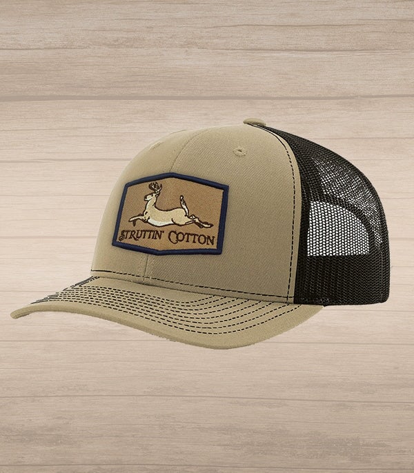 hat with deer patch