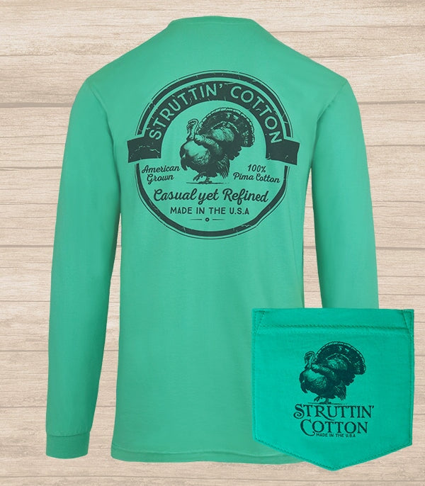 Vintage Logo - Long Sleeve Seafoam Green